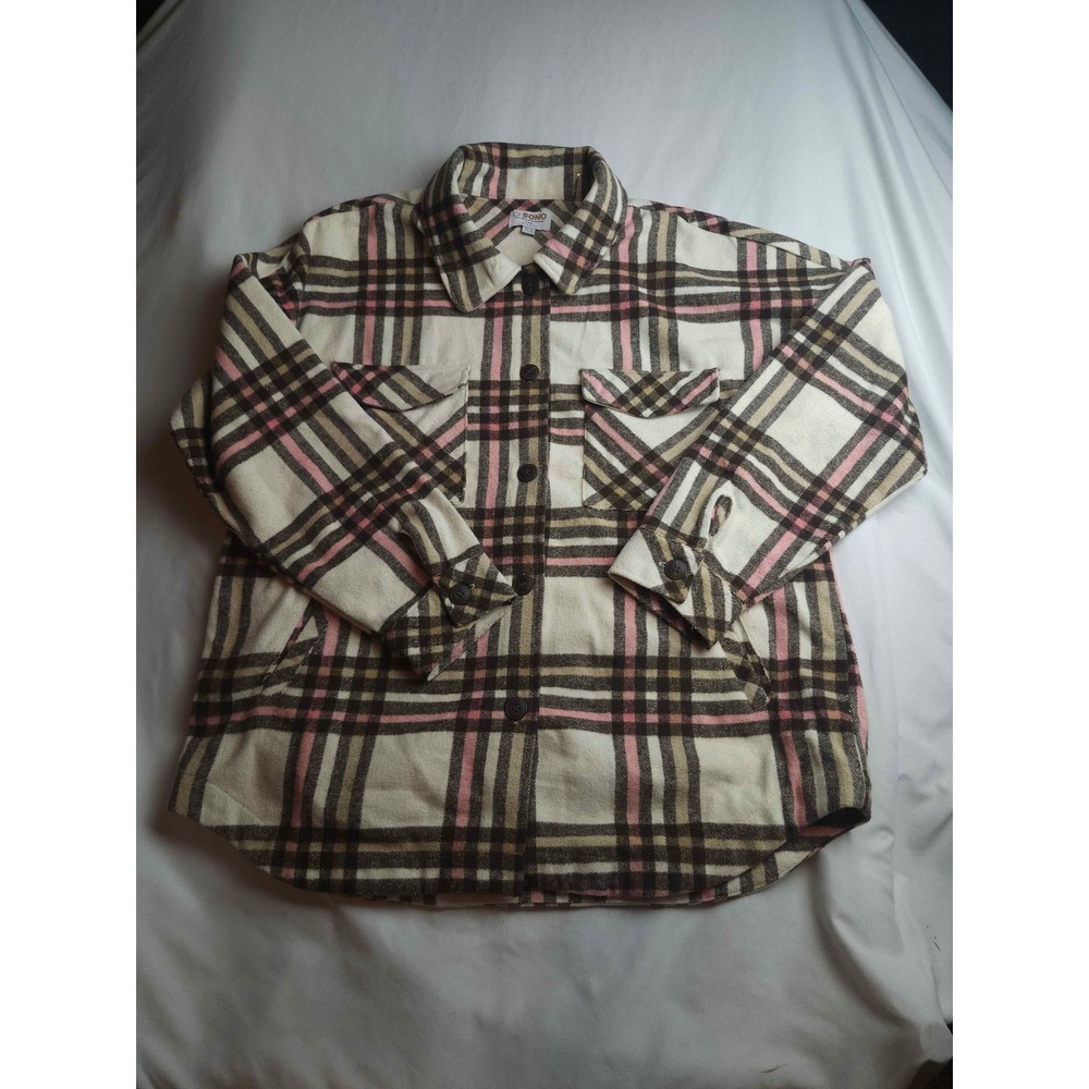 Ci Sono Plaid Shacket Women's‎ Multicolor Flannel Button Up Shirt Jacket - XL